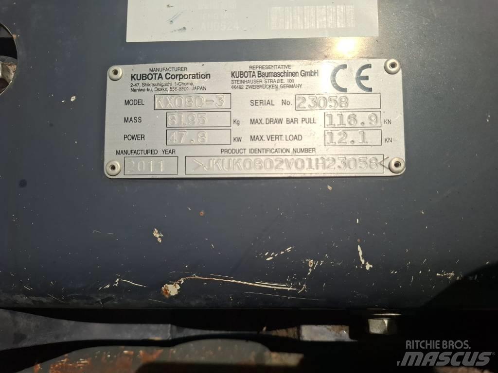 Kubota KX 080-3 Midi rýpadla 7t - 12t