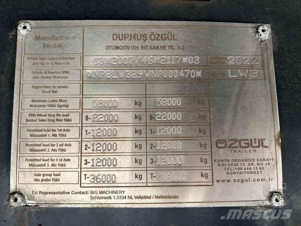 Ozgul LW3 EU 1SS Podvalníkové návěsy