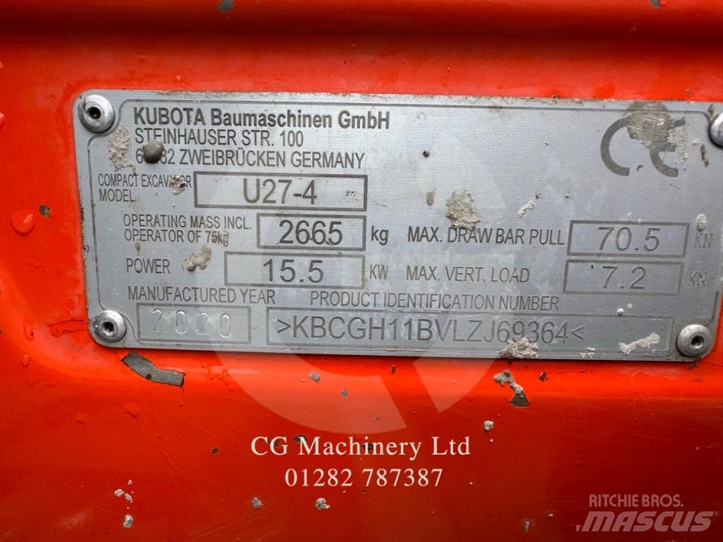 Kubota U 27-4 Mini rýpadla < 7t