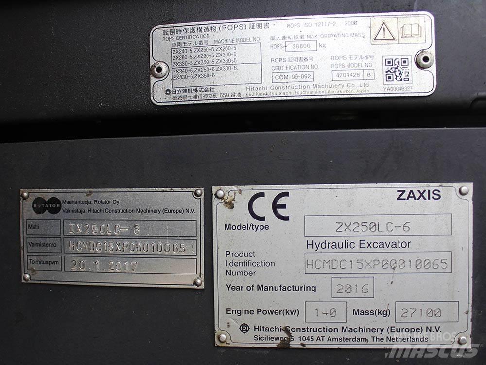 Hitachi ZX 250 LC-6 Pásová rýpadla
