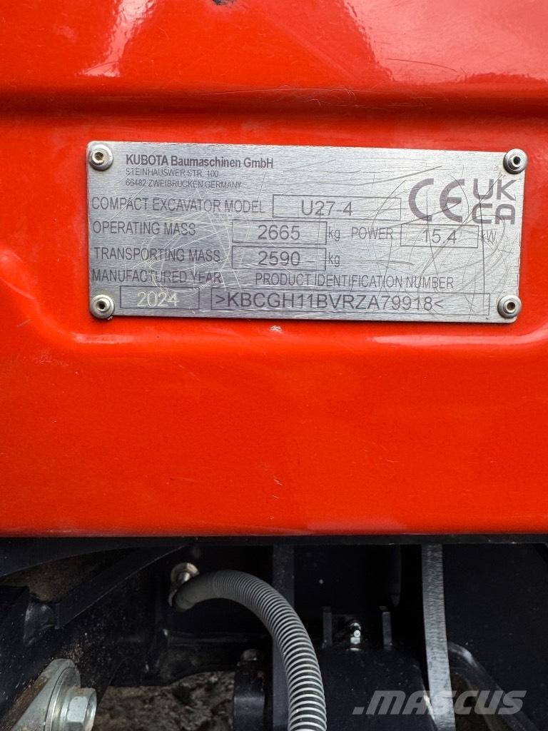 Kubota U 27-4 Mini rýpadla < 7t