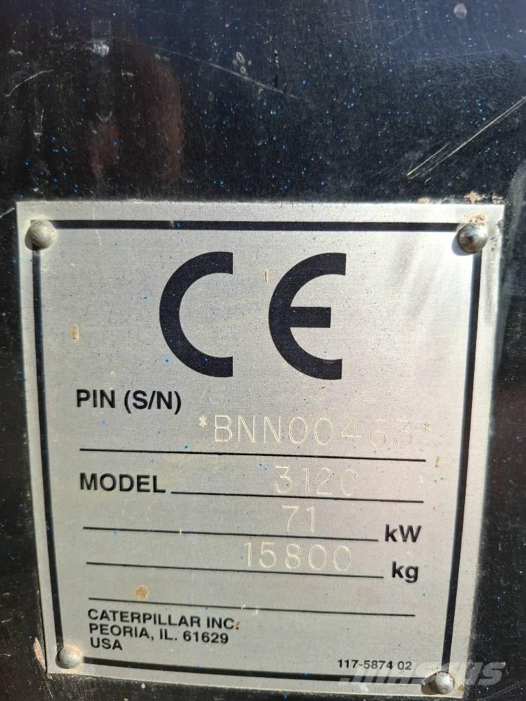 CAT 312 C Pásová rýpadla
