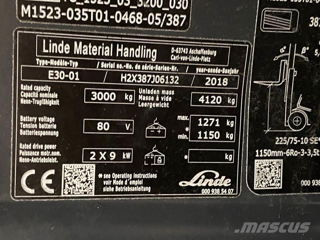 Linde E30-01 Akumulátorové vozíky