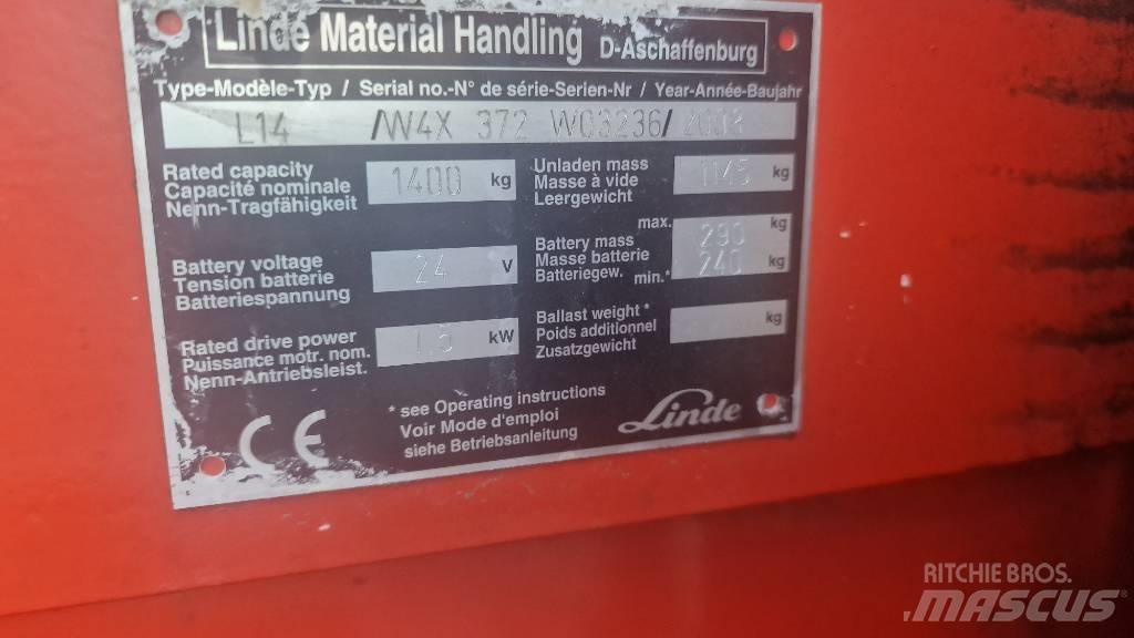 Linde L14APi-372 Nízkozdvižný vozík s plošinou