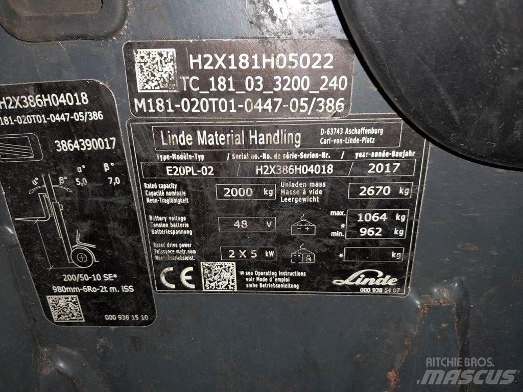 Linde E20PL-02 Akumulátorové vozíky
