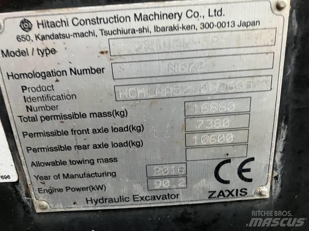Hitachi ZX140-5B Kolová rýpadla