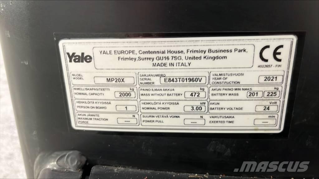 Yale MP 20 X Nízkozdvižný vozík s plošinou