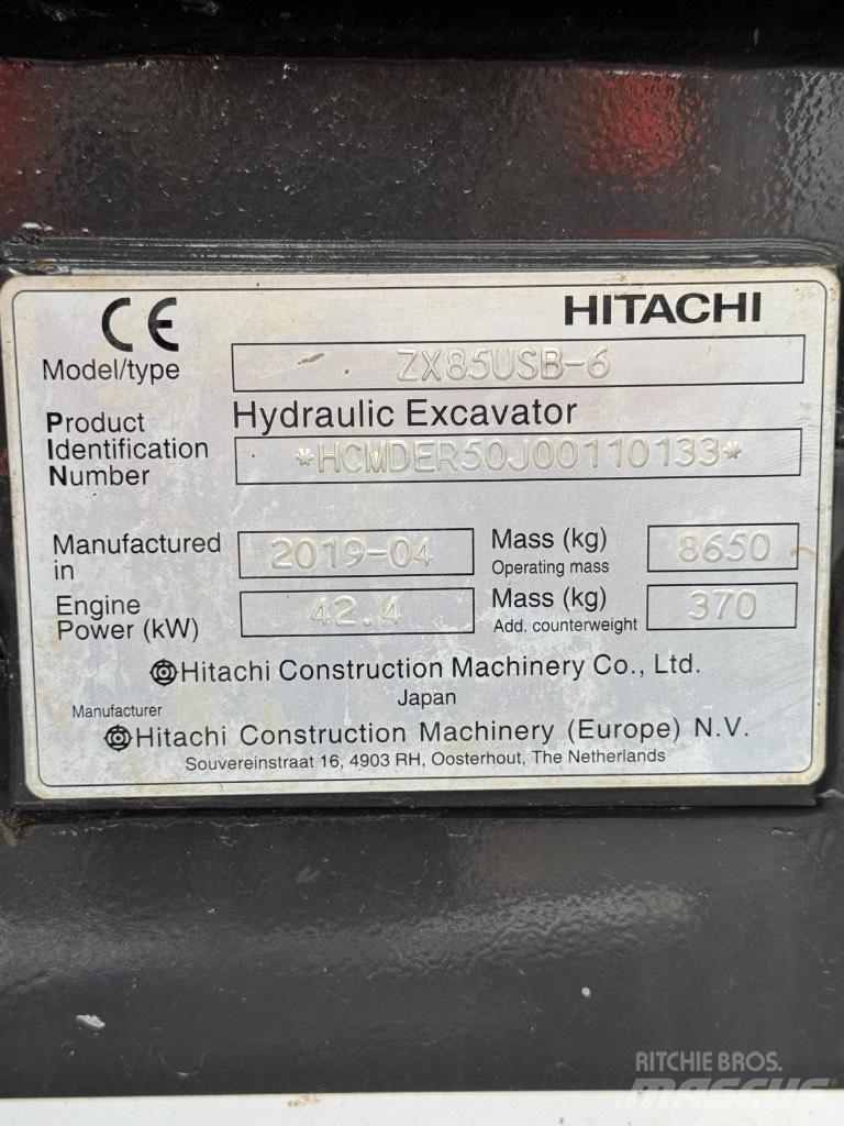 Hitachi ZX 85 US B-6 Midi rýpadla 7t - 12t