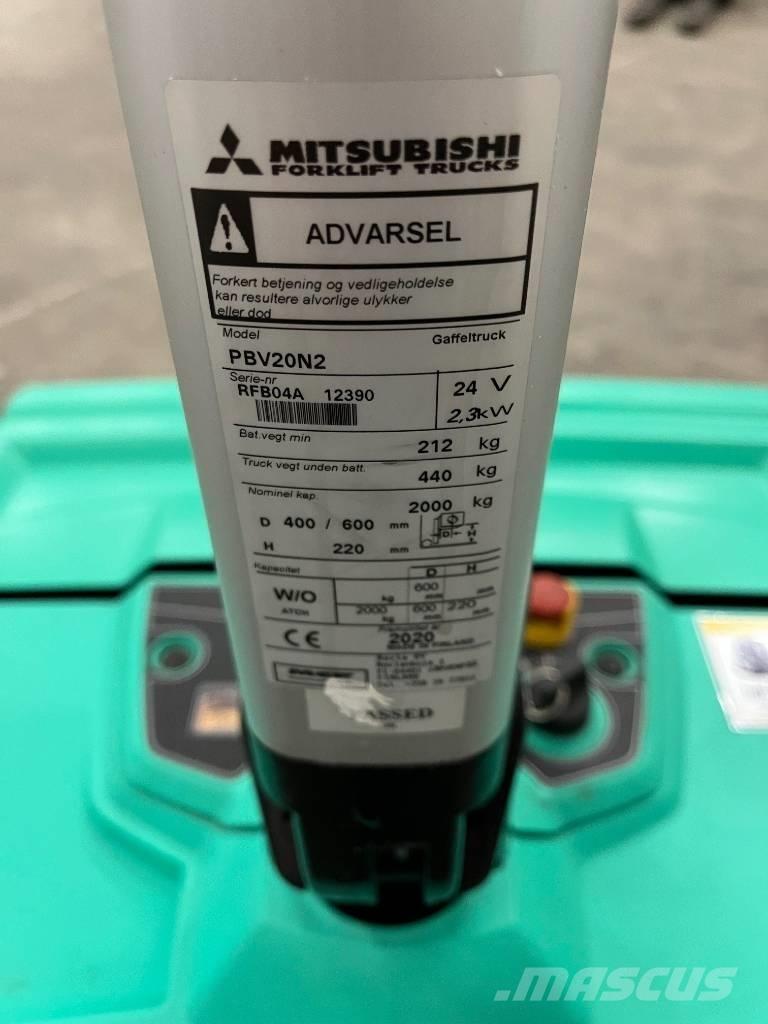 Mitsubishi PBV20N2 Ručně vedené vysokozdvižné vozíky