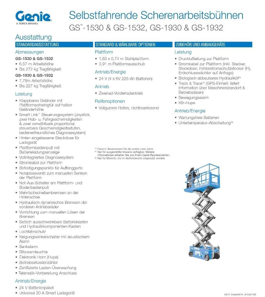 Genie GS1932e Nůžková zvedací plošina