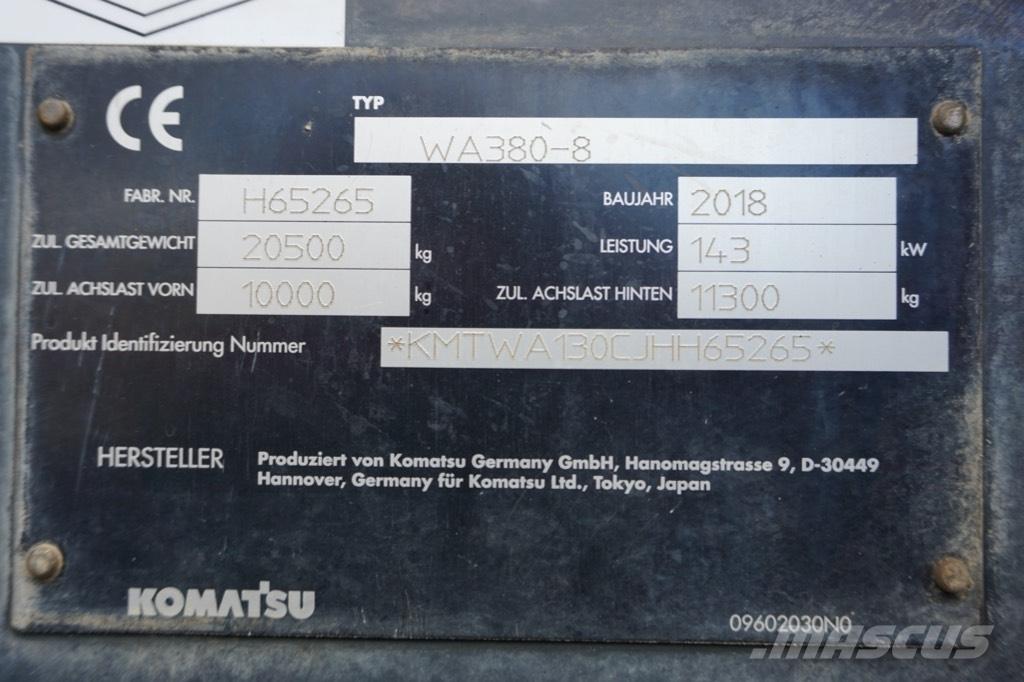 Komatsu WA 380-8 Kolové nakladače