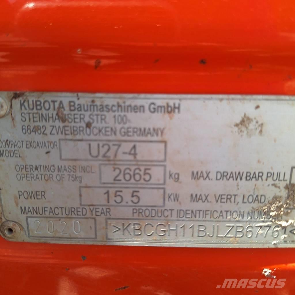 Kubota U 27-4 Mini rýpadla < 7t
