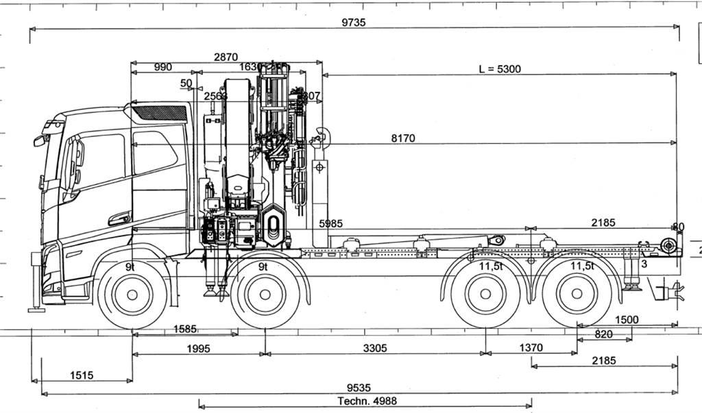 Volvo FH 540 8X4 Autojeřáby, hydraulické ruky
