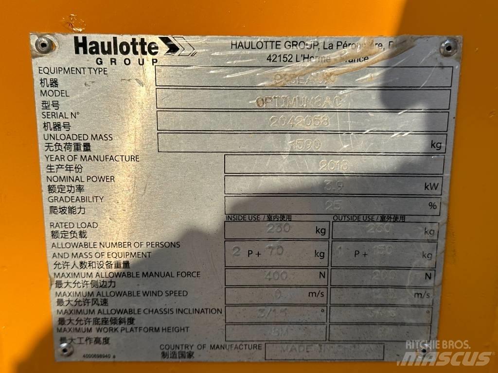 Haulotte OPTIMUM 8 Nůžková zvedací plošina