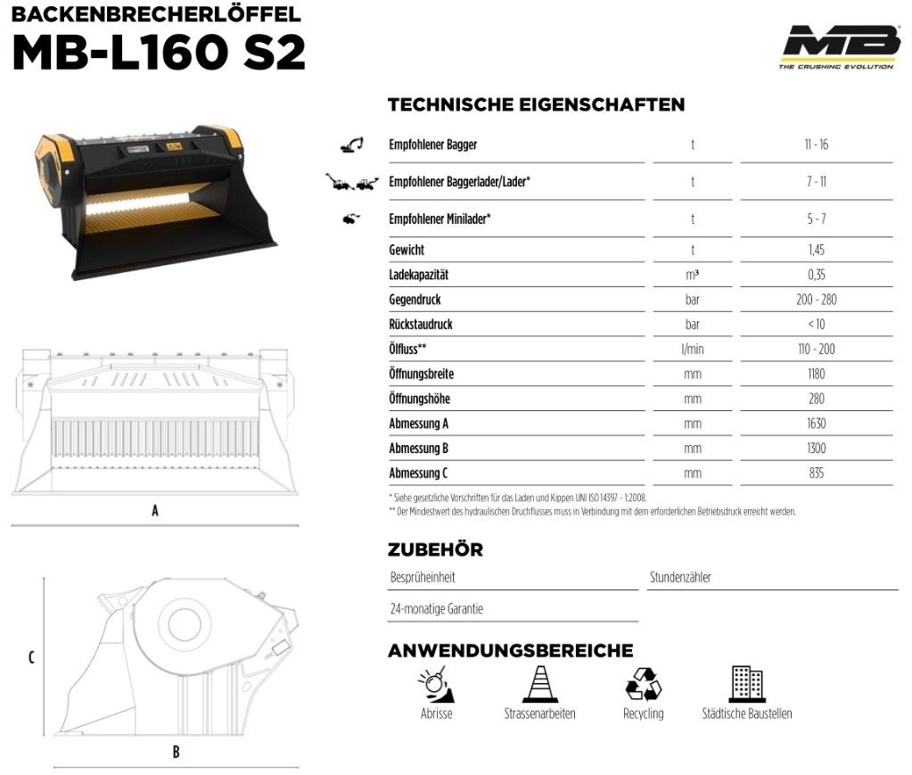 MB Crusher L 160 S2 Bourací kladiva / Sbíječky