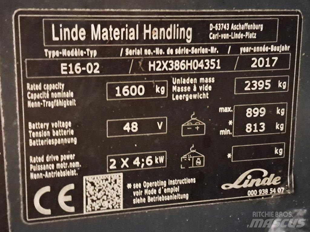 Linde E16-02 Akumulátorové vozíky