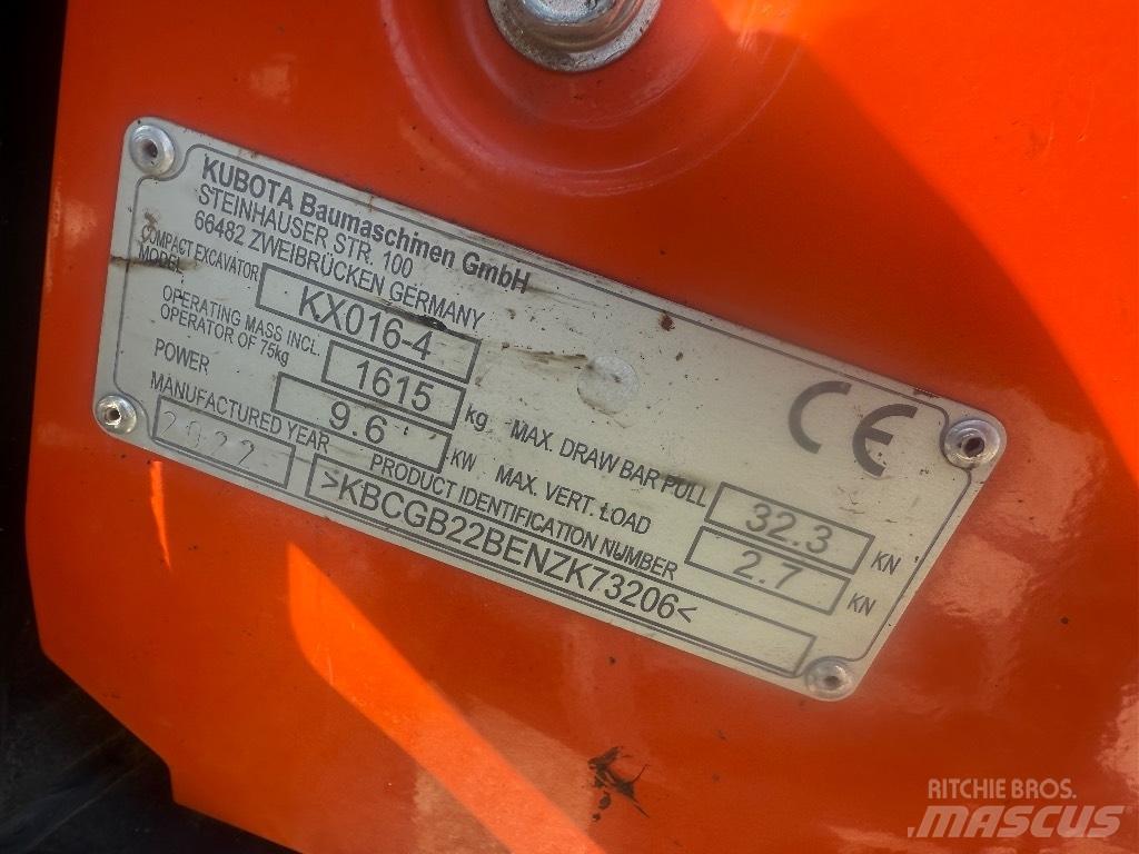 Kubota KX 016-4 Mini rýpadla < 7t