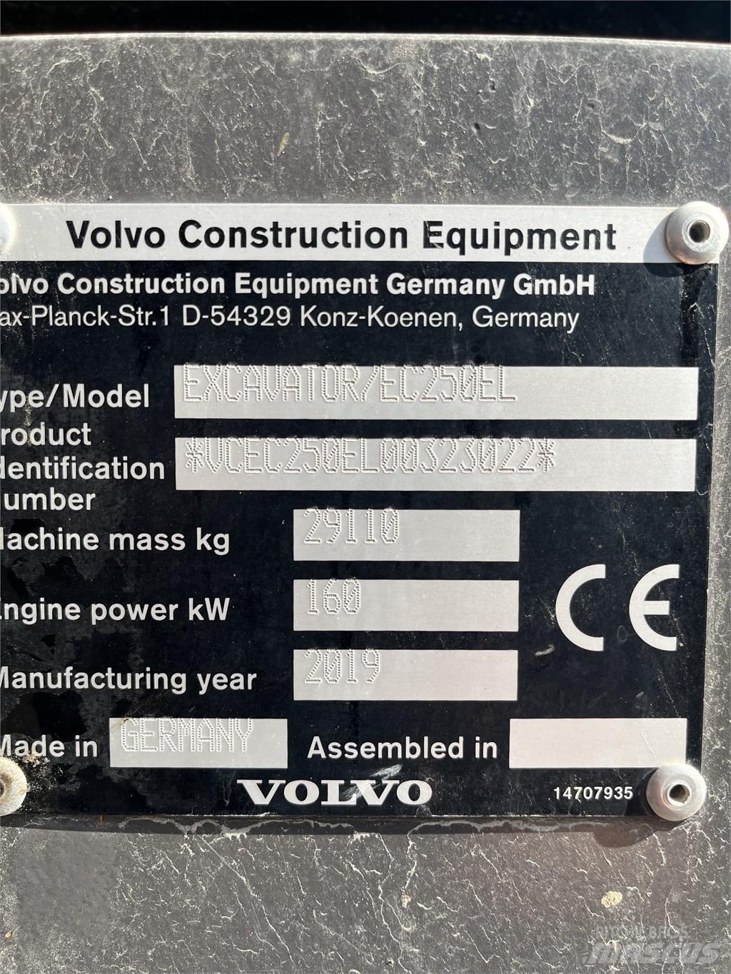 Volvo EC 250 EL Pásová rýpadla