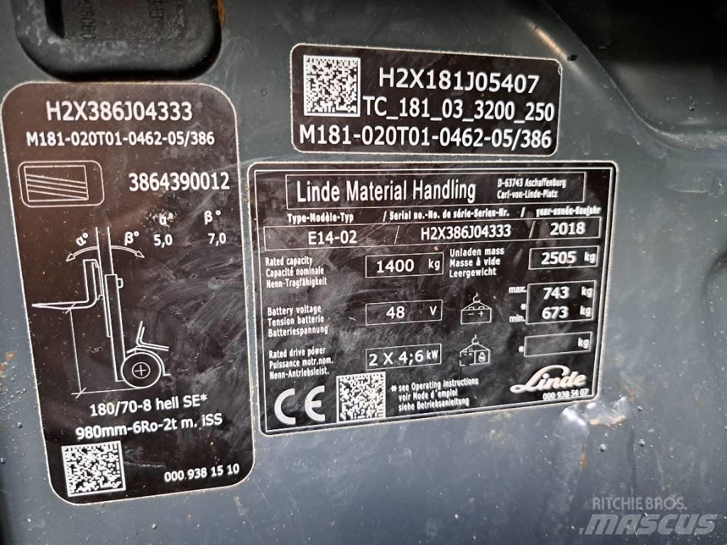 Linde E 14 EVO Akumulátorové vozíky