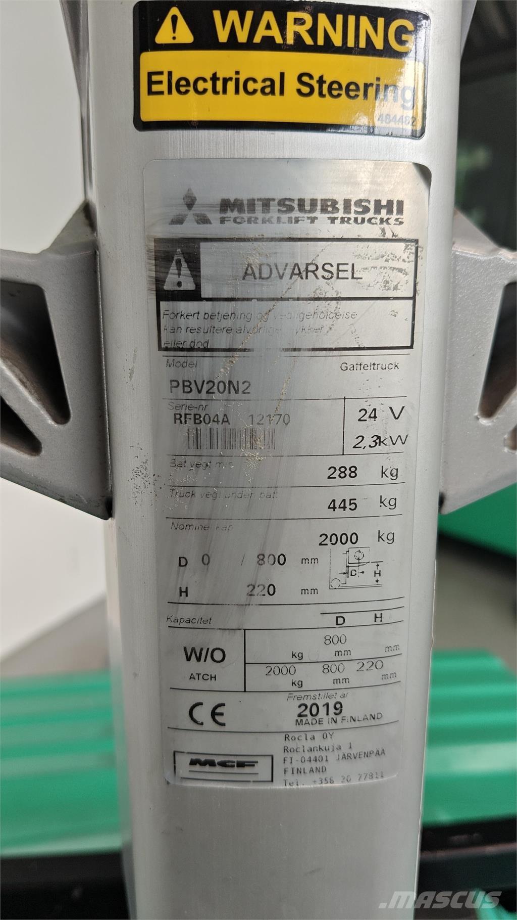 Mitsubishi PBV20N2 Vozíky s plošinou pro náklad