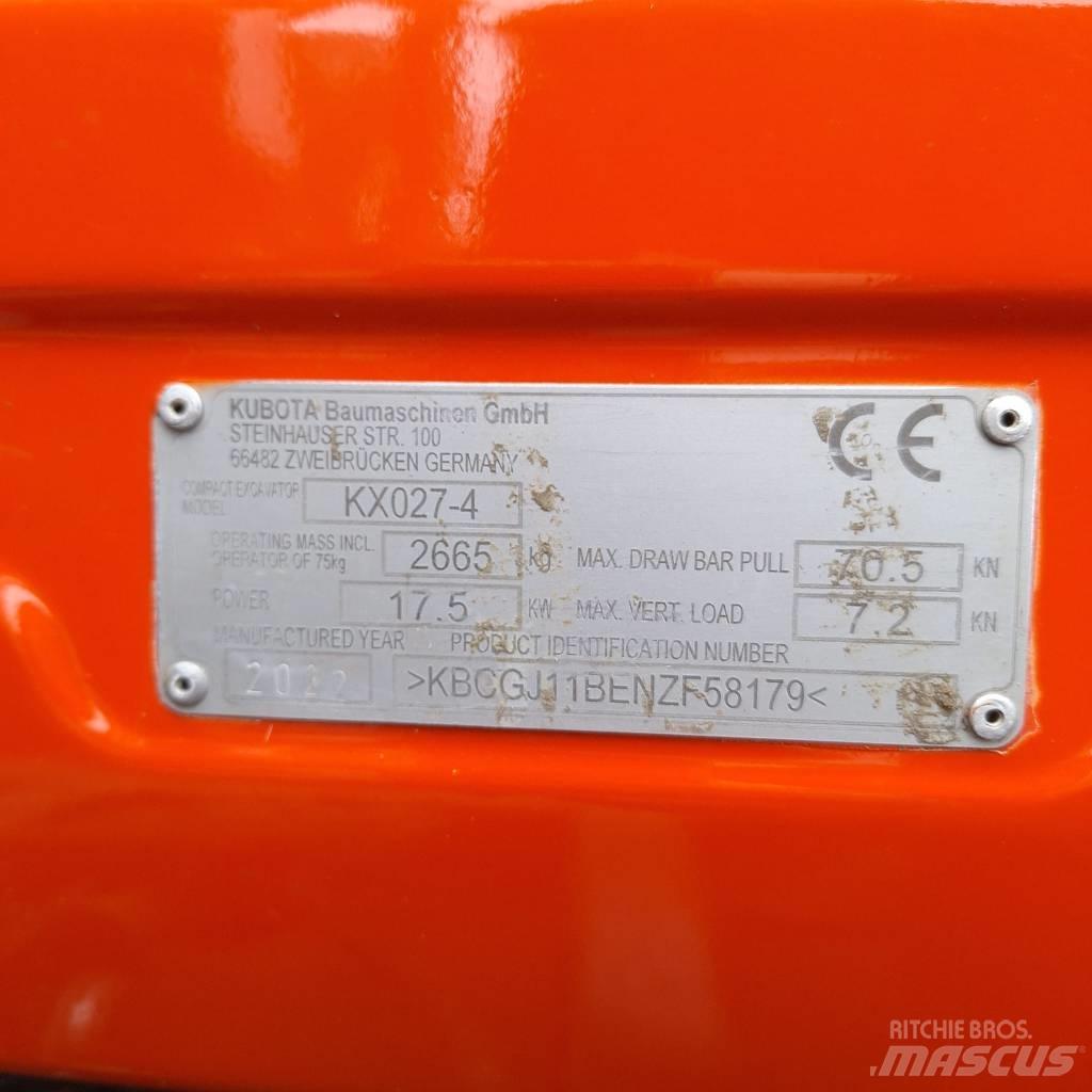 Kubota KX 027 Mini rýpadla < 7t