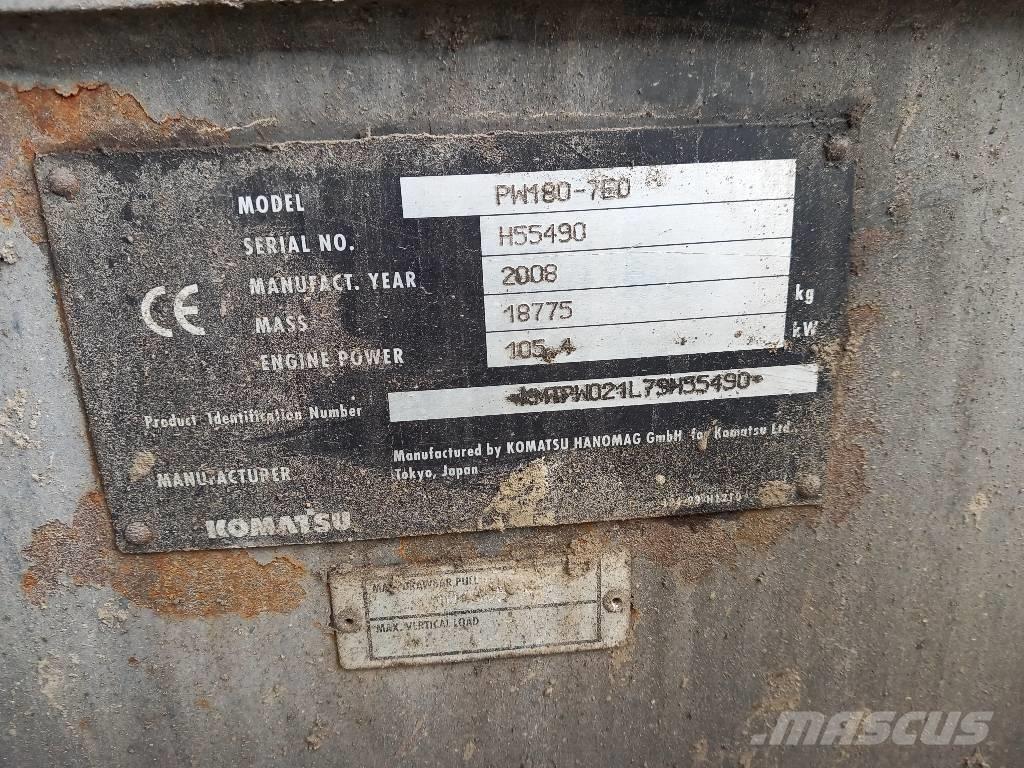 Komatsu PW 180-7EO Kolová rýpadla