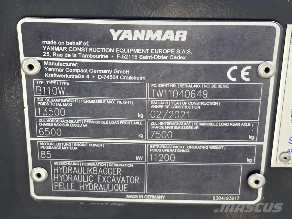 Yanmar B 110 W Kolová rýpadla