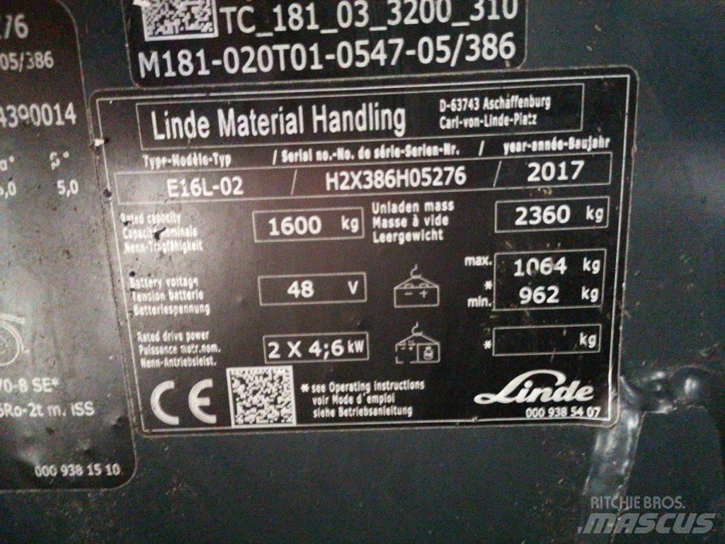 Linde E16L-02 Akumulátorové vozíky