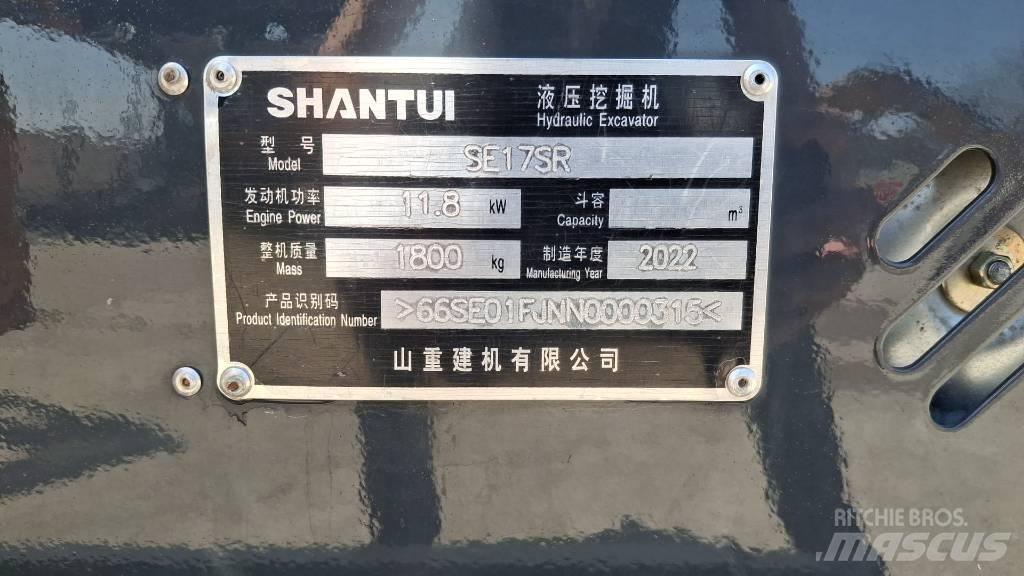 Shantui SE 17 SR Mini rýpadla < 7t