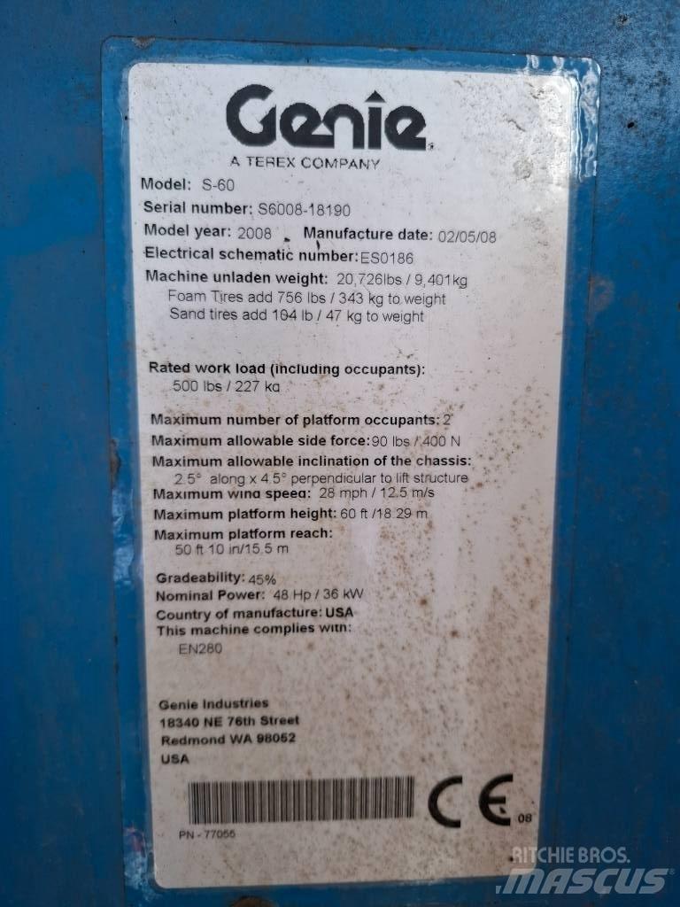 Genie S 60 Teleskopické plošiny