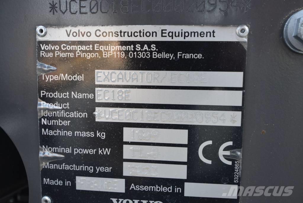 Volvo EC 18 E Mini rýpadla < 7t