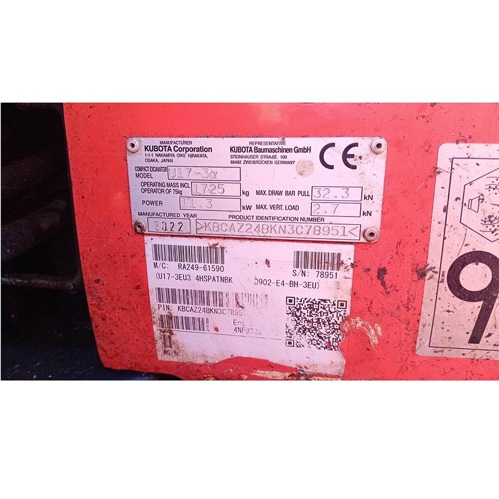 Kubota U17-3a Mini rýpadla < 7t