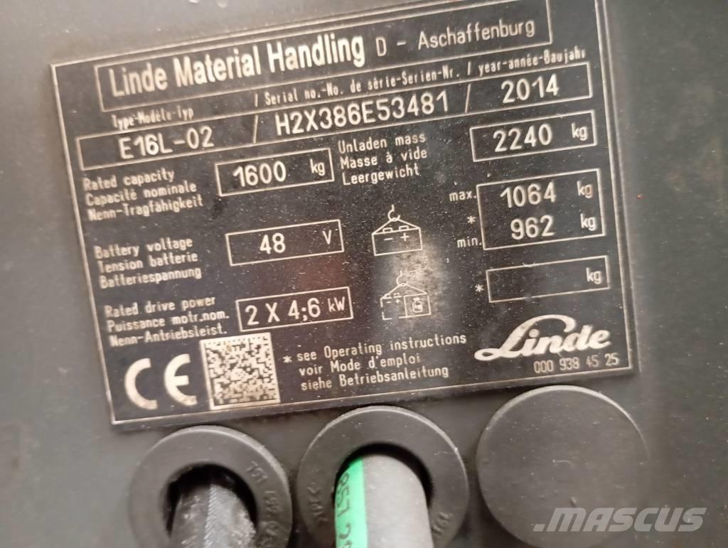 Linde E 16 Akumulátorové vozíky