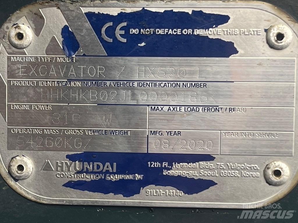 Hyundai HX 520 L Pásová rýpadla