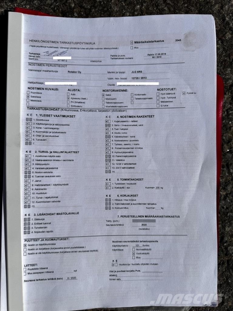 JLG 6 RS Nůžková zvedací plošina