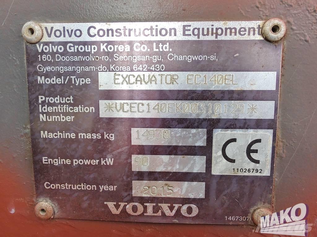 Volvo EC 140 EL Pásová rýpadla
