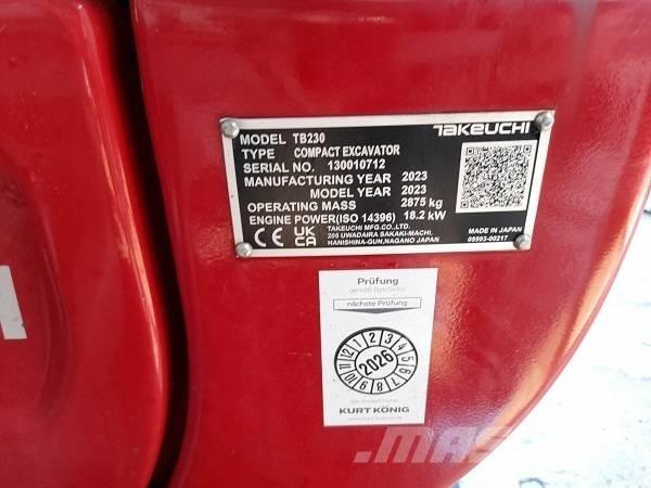 Takeuchi TB 230 Mini rýpadla < 7t