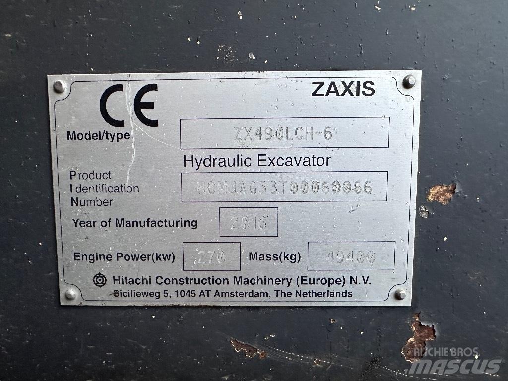 Hitachi ZX 490 LCH Pásová rýpadla