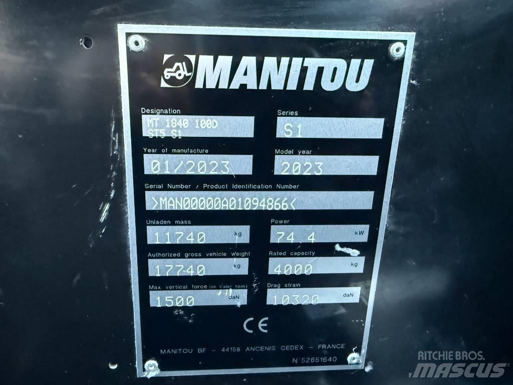 Manitou MT 1840 Teleskopické manipulátory
