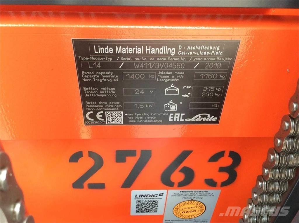 Linde L14I Samohybné vozíky