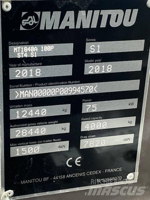  ''SÅLD'' Manitou MT1840A Teleskopické manipulátory