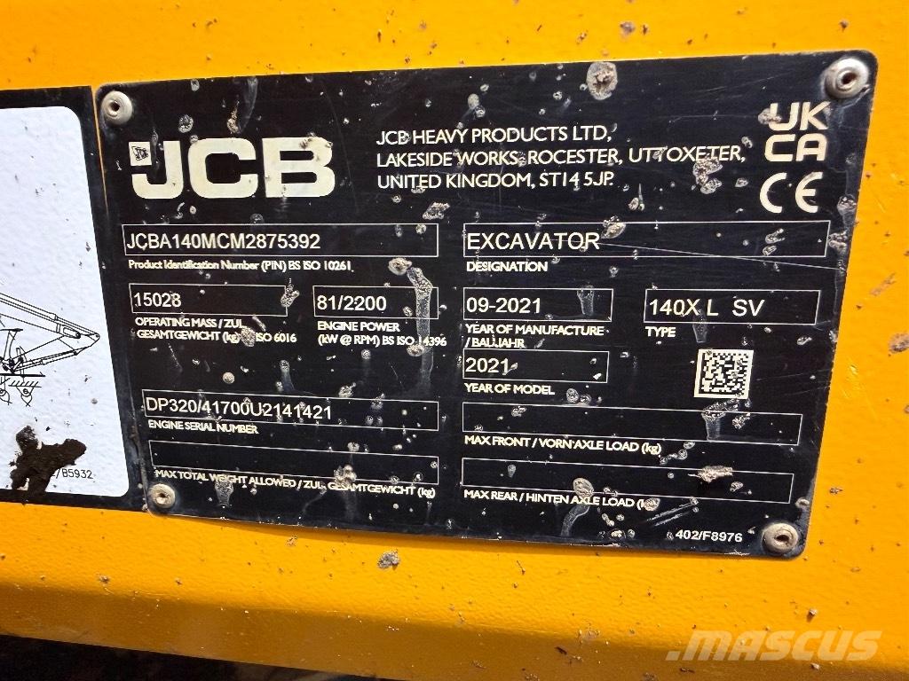JCB 140 X Pásová rýpadla