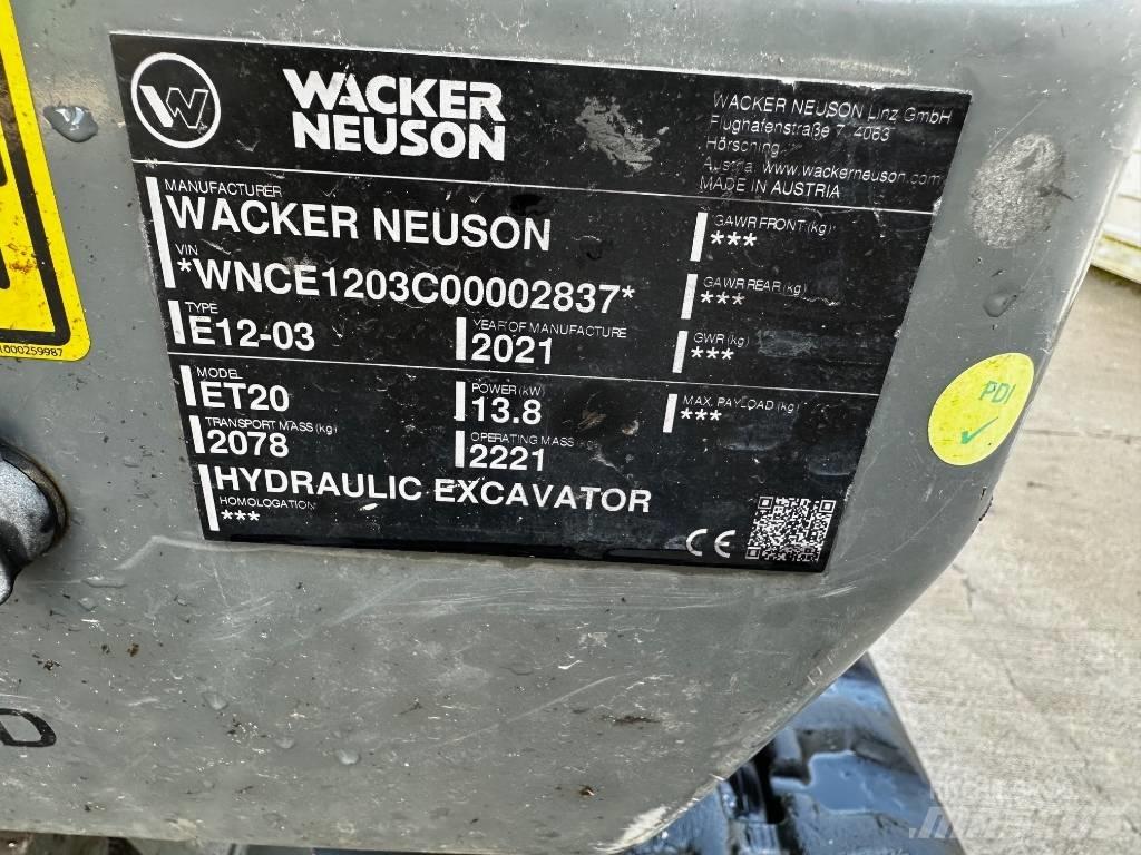 Wacker Neuson ET 20 Mini rýpadla < 7t