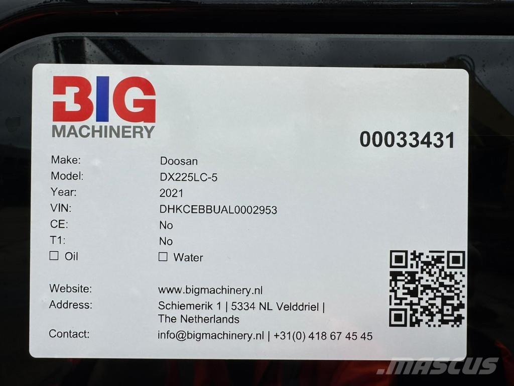 Doosan DX225LC-5 Pásová rýpadla