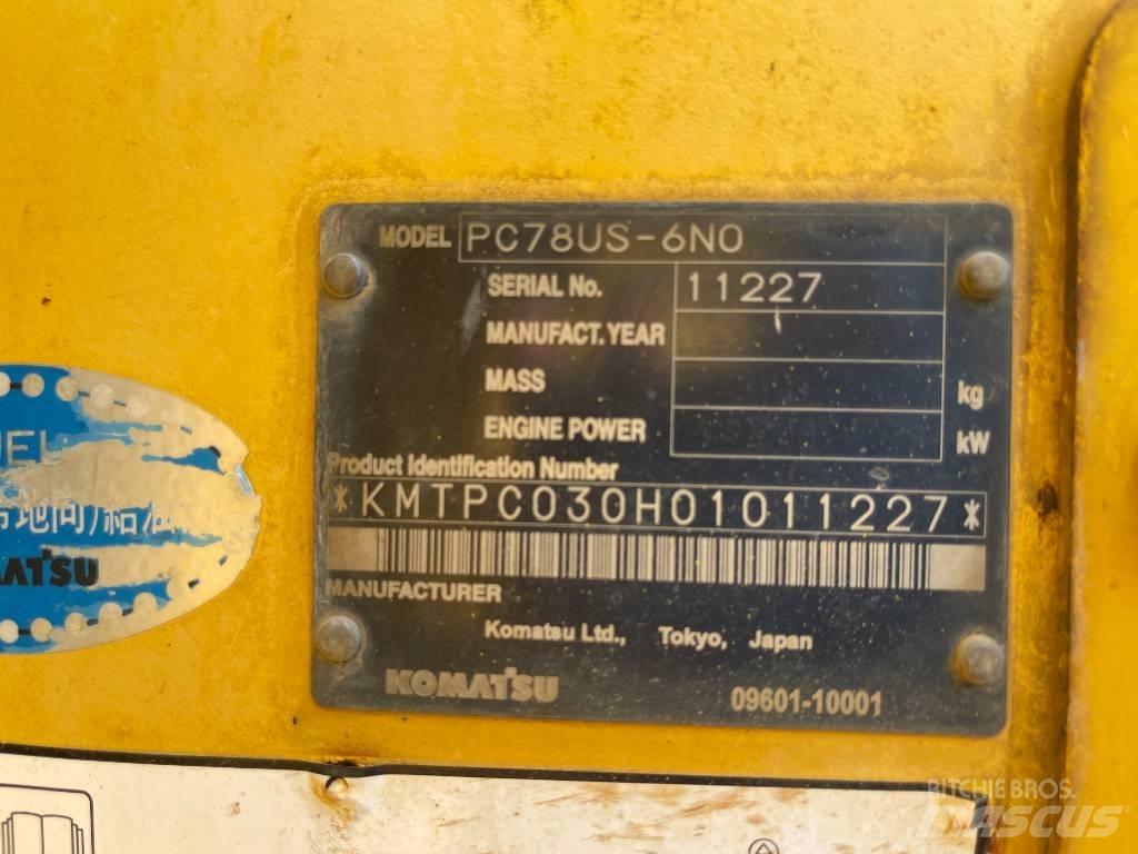 Komatsu PC78US-6N0 Pásová rýpadla