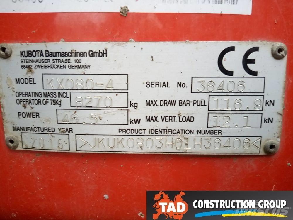 Kubota KX 080-4 Midi rýpadla 7t - 12t
