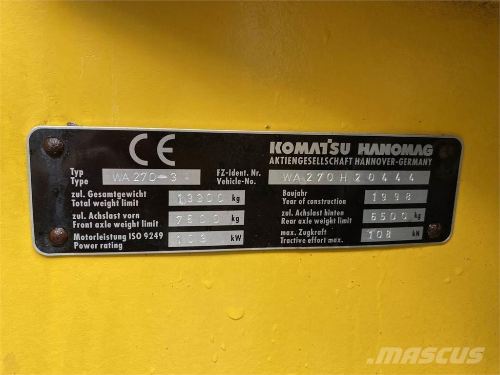 Komatsu WA270-3 Kolové nakladače