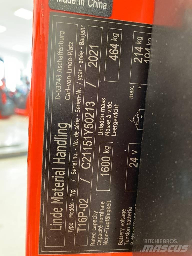 Linde T16P/1151-02 Nízkozdvižný vozík s plošinou