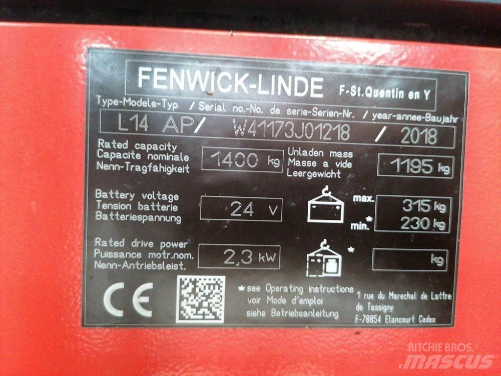 Linde L14 AP Ručně vedené vysokozdvižné vozíky