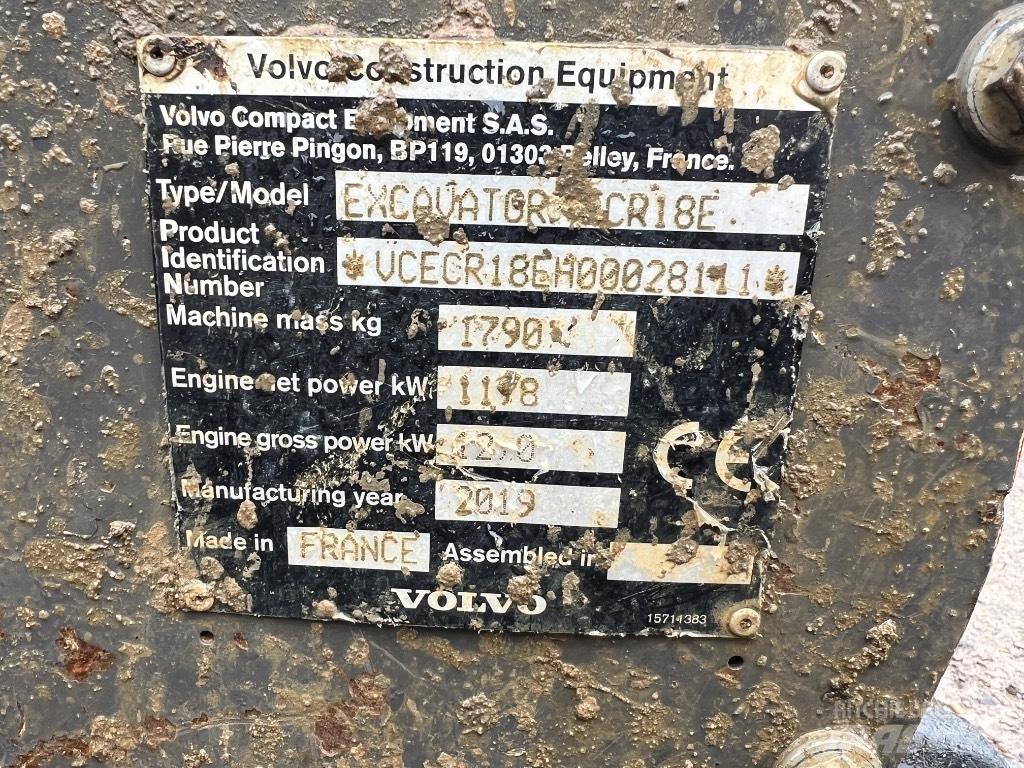Volvo ECR 18 E Mini rýpadla < 7t